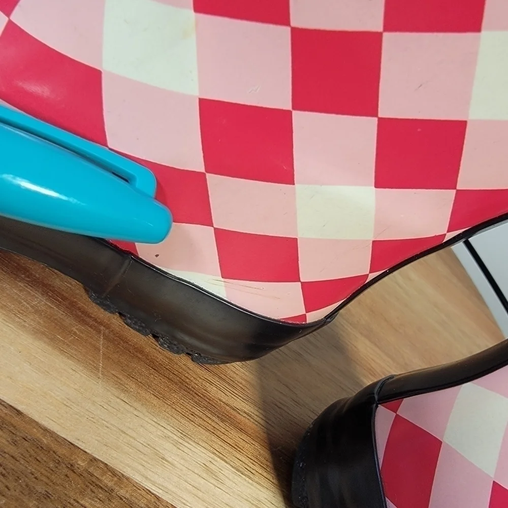 Kids Rain boots Flower Ladybug Gingham Picnic Checkerboard Size 5.5